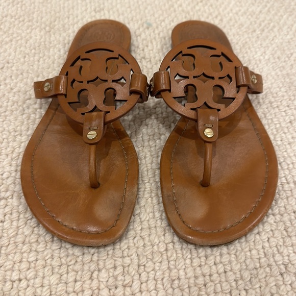 HOLIDAY SALE! 🎁 Camel leather Tory Burch Miller Sandals - Picture 2 of 7